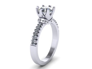 pave set engagement ring Model do druku 3D