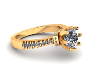 pave set engagement ring Model do druku 3D