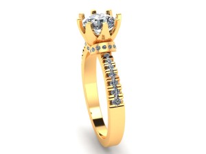 pave set engagement ring Model do druku 3D