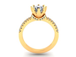 pave set engagement ring Model do druku 3D