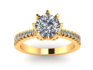 pave set engagement ring Model do druku 3D