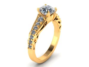 antique love diamond ring 3D Print Model