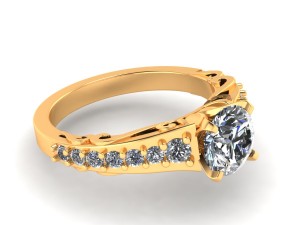 antique love diamond ring 3D Print Model