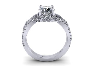 pave setting rose wedding ring Model Cetak 3D