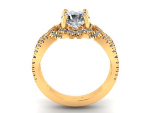 pave setting rose wedding ring Model Cetak 3D