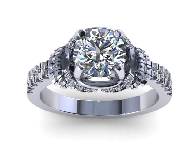 leaf precious engagement ring 3Dプリントモデル .c4d .max .obj .3ds .fbx .stl .blend 