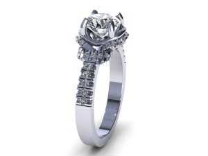 leaf precious engagement ring 3Dプリントモデル
