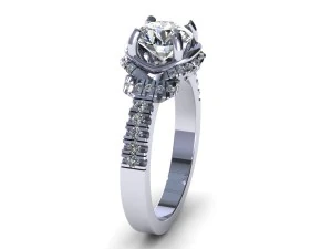 leaf precious engagement ring 3D Print Model