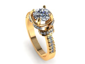 leaf precious engagement ring 3Dプリントモデル