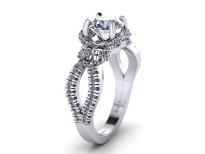 love pave set wedding ring 3Dプリントモデル