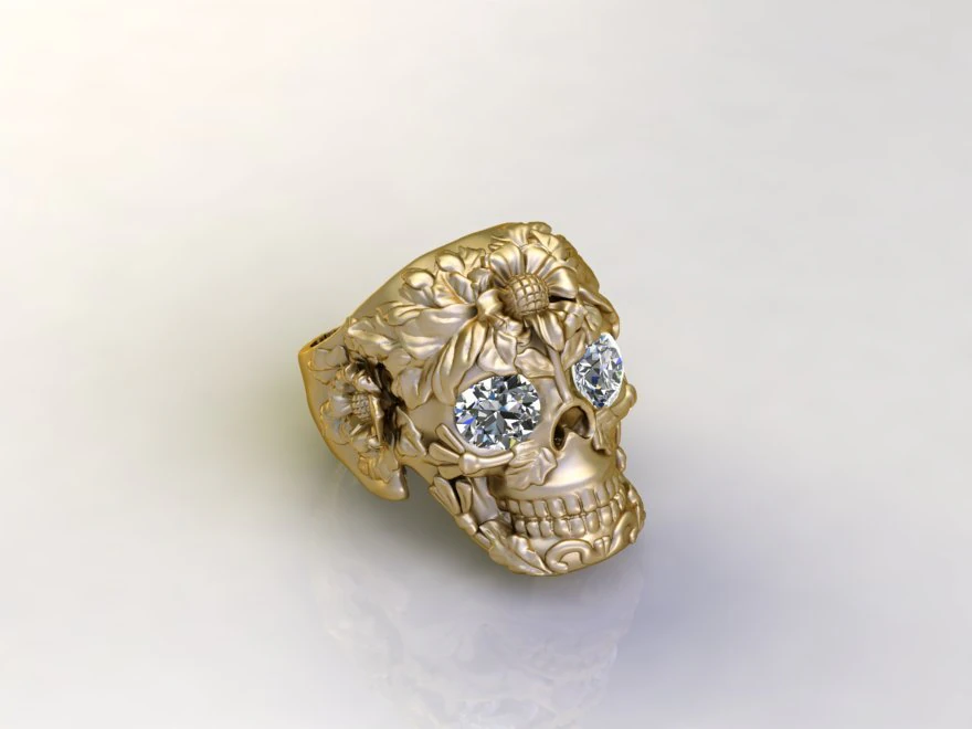 Skull Ring S1 3D Model .c4d .max .obj .3ds .fbx .stl .blend 