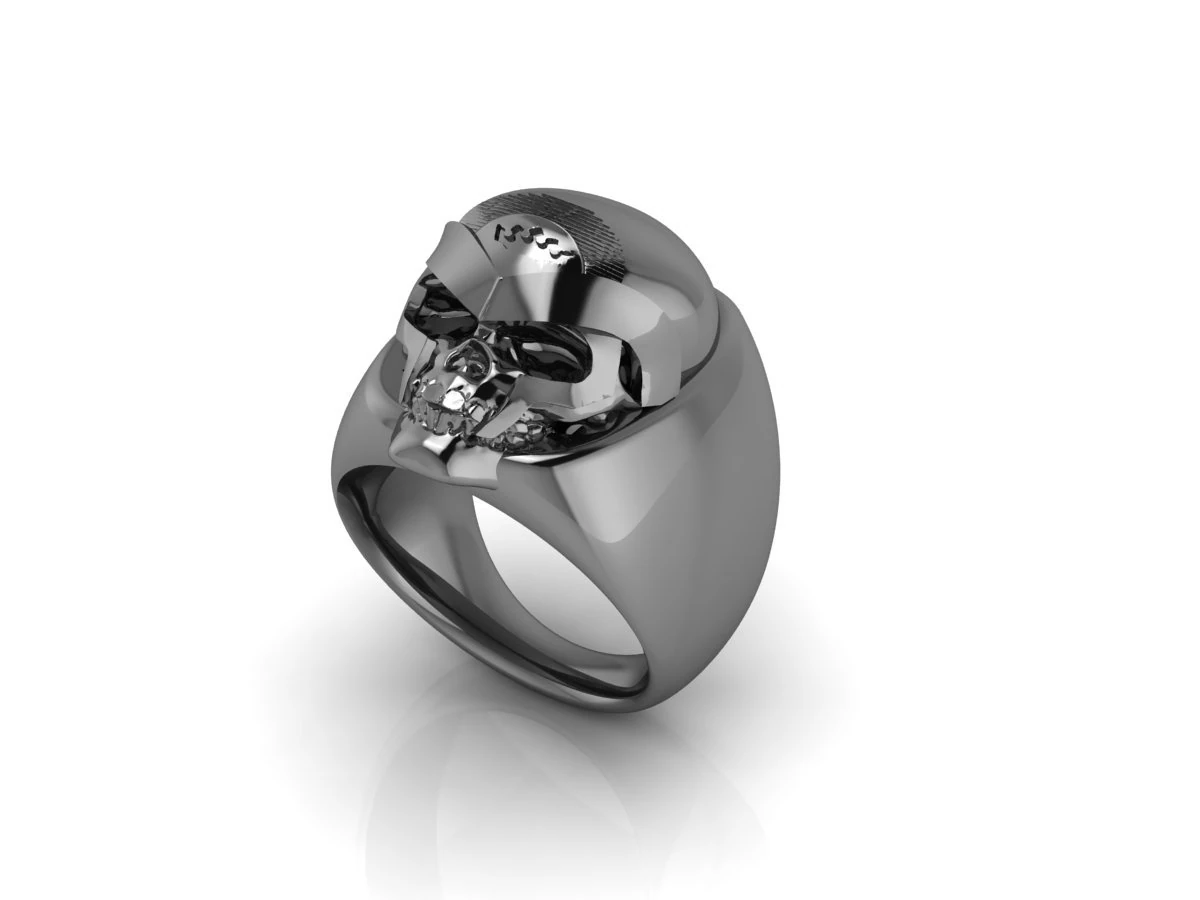 Skull Ring S12 3D Model .c4d .max .obj .3ds .fbx .stl .blend 