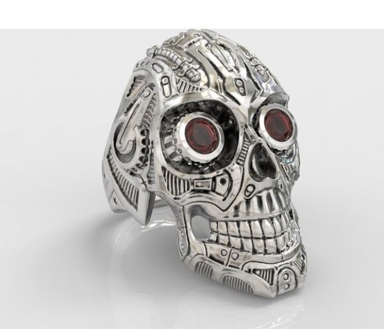 Skull Ring S14 3D 모델 .c4d .max .obj .3ds .fbx .stl .blend 