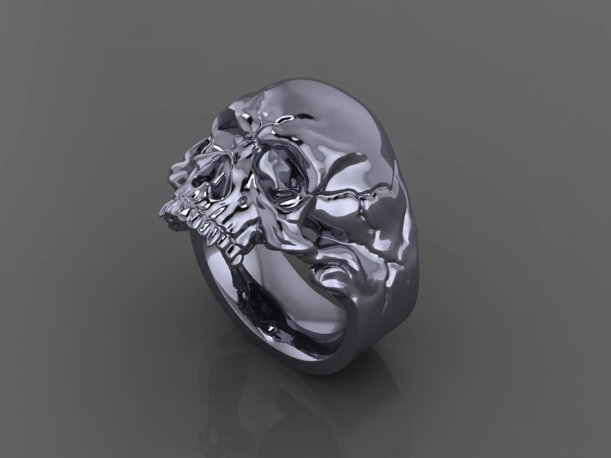 Skull Ring S09 3D Model .c4d .max .obj .3ds .fbx .stl .blend