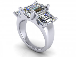 Three Stone Diamond Ring 3D Принт Модель