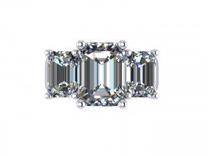 Three Stone Diamond Ring Modèles 3D en vedette