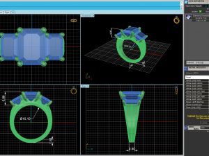 Three Stone Diamond Ring Modèles 3D en vedette