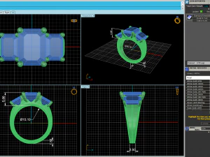 Three Stone Diamond Ring 3D Print Model