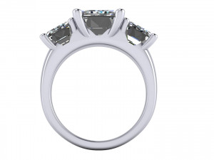 Three Stone Diamond Ring Modèles 3D en vedette