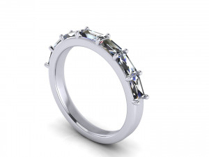 Three Stone Diamond Ring R2 Modello di stampa 3D