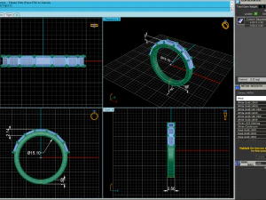 Three Stone Diamond Ring R2 3D Print Model