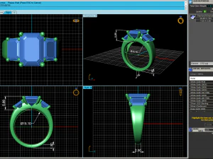 Three Stone Diamond Ring R2 3D Print Model