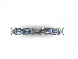Three Stone Diamond Ring R2 3D Print Model