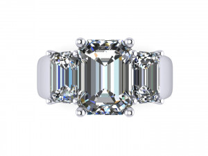 Three Stone Diamond Ring R2 Modello di stampa 3D