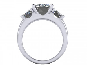 Three Stone Diamond Ring R2 Modello di stampa 3D