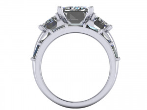 Three Stone Diamond Ring R2 Modello di stampa 3D