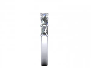 Three Stone Diamond Ring R2 3D Print Model
