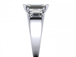 Three Stone Diamond Ring R2 Modello di stampa 3D