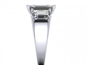 Three Stone Diamond Ring R2 3D Print Model