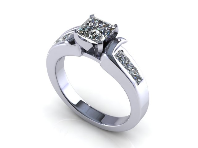 channel cute diamond ring 3D Model .c4d .max .obj .3ds .fbx .stl .blend 