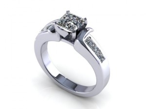 channel cute diamond ring 3D Model