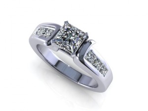 channel cute diamond ring 3D Model