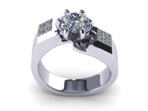 box diamond ring Model 3D