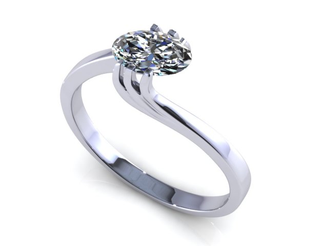 Oval Diamond Twife Ring 3D Model in Jewellery 3DExport