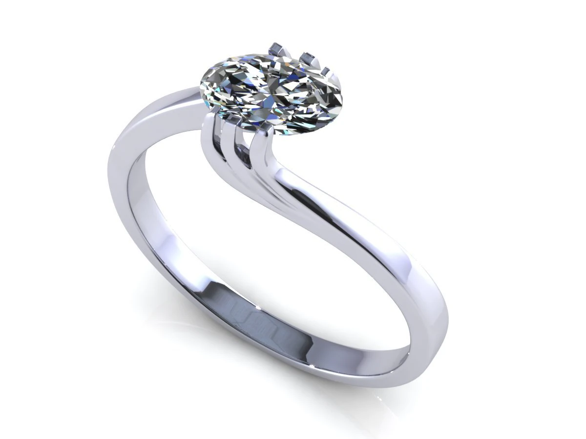 oval diamond twife ring 3D Model .c4d .max .obj .3ds .fbx .stl .blend 