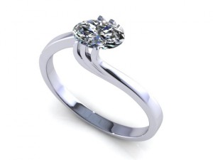 oval diamond twife ring 3D Model