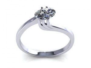 oval diamond twife ring Modelo 3D
