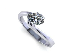 oval diamond twife ring 3D Model
