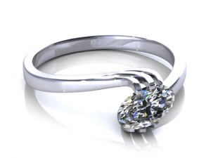 oval diamond twife ring Modelo 3D