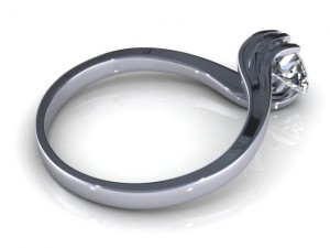 oval diamond twife ring Modelo 3D