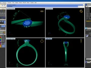 oval diamond twife ring 3D Model