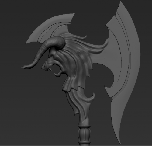 poleaxe horned wolf 3D 모델 .c4d .max .obj .3ds .fbx .stl .blend 