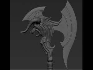 poleaxe horned wolf Model 3D