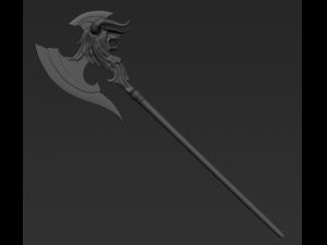 poleaxe horned wolf 3D 모델