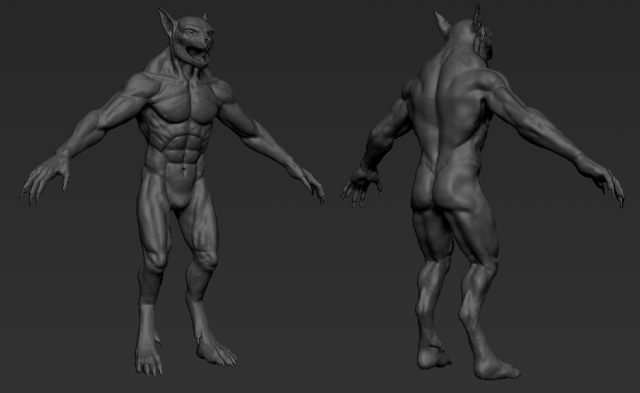 werewolf sculpt 3D Модель .c4d .max .obj .3ds .fbx .stl .blend