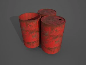 beczki gotowe do gry Model 3D